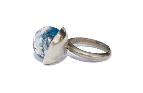 Ring top bolletje mini met onder schotel S Aqua